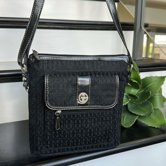 Giani Bernini Black Monogram Crossbody Shoulder Purse – Like New - Picture 1 of 9